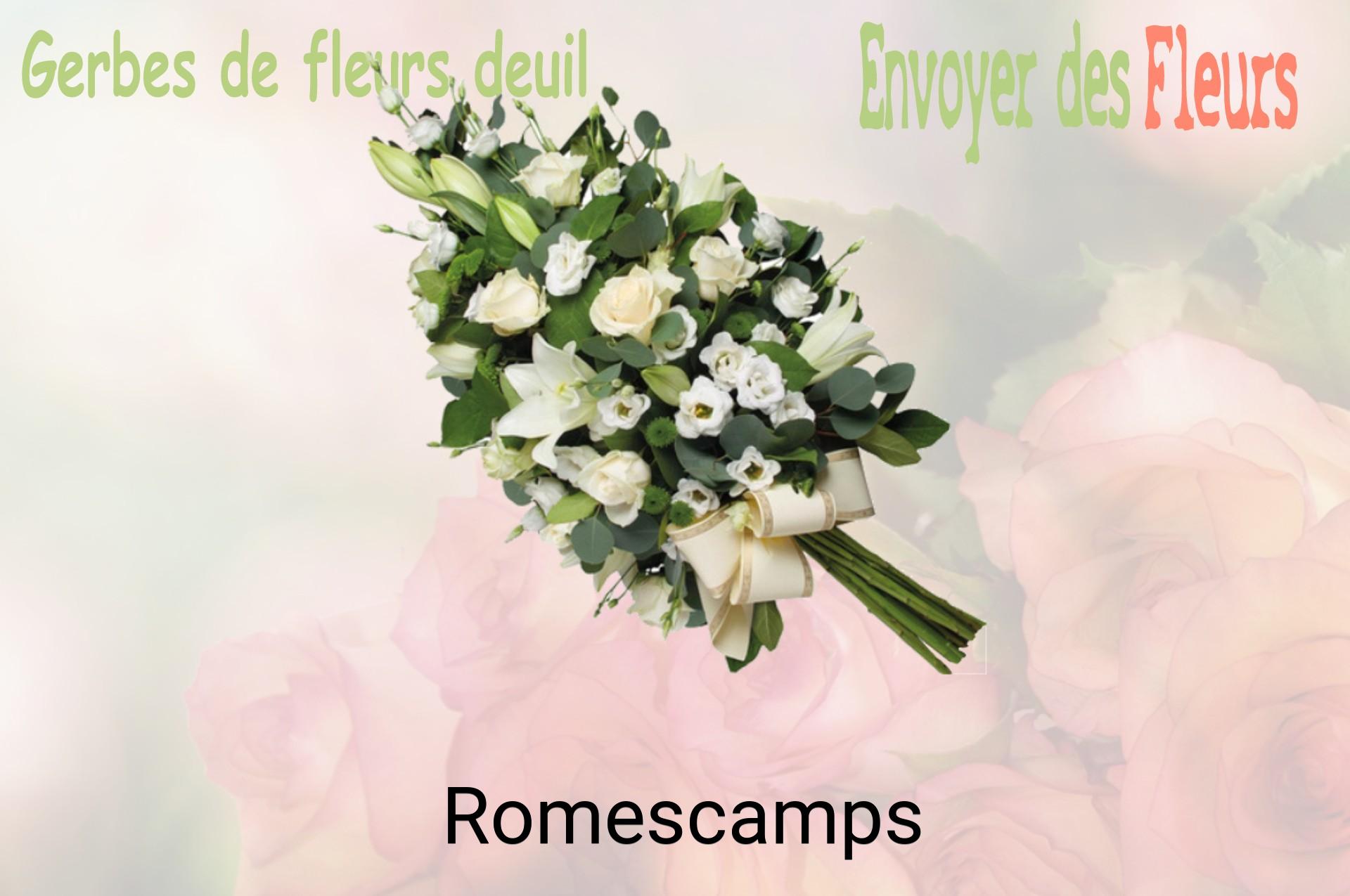 Gerbe de fleurs de deuil livrée à Romescamps